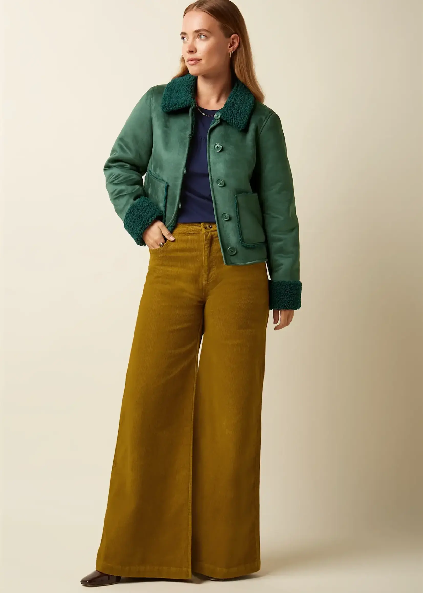 King Louie Jacke - Dina Jacket Lammy - Pine Green