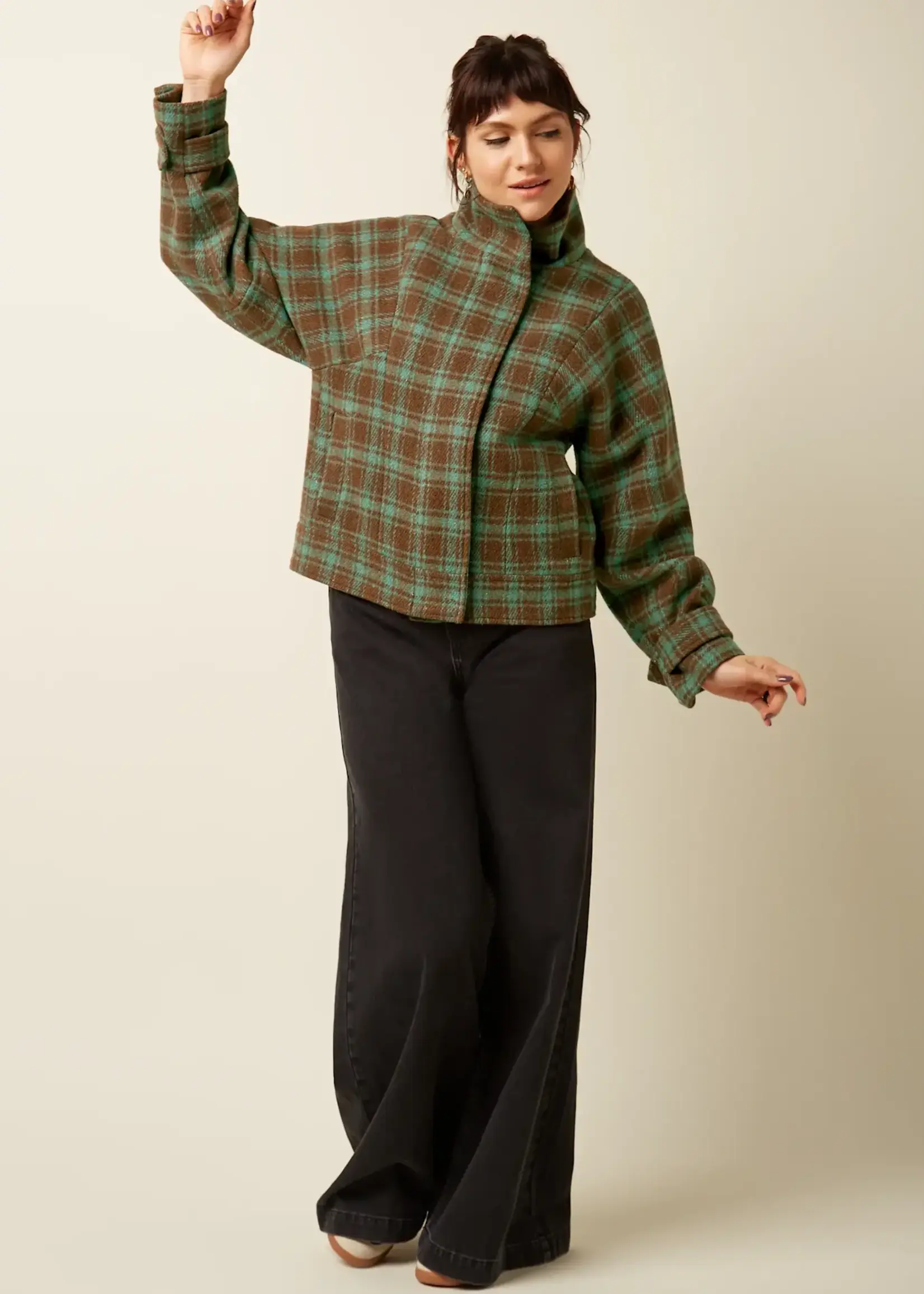 King Louie Jacke - Varna Jacket Coppa Check - Bear Brown