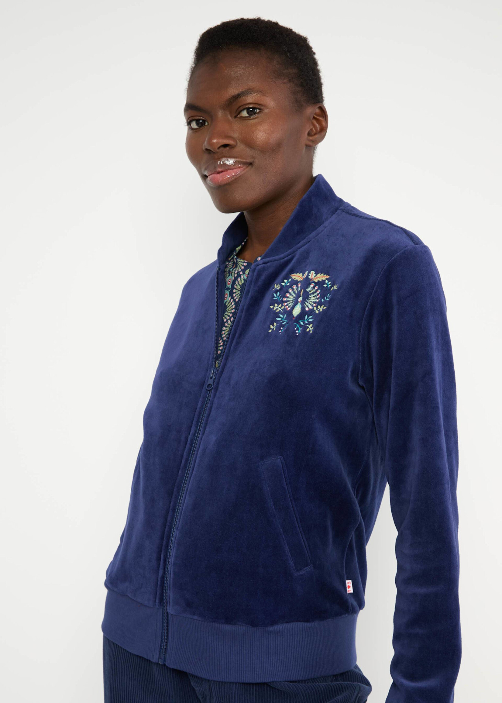 Blutsgeschwister Blouson Velvet Harmony Bomber - indigo depths blue