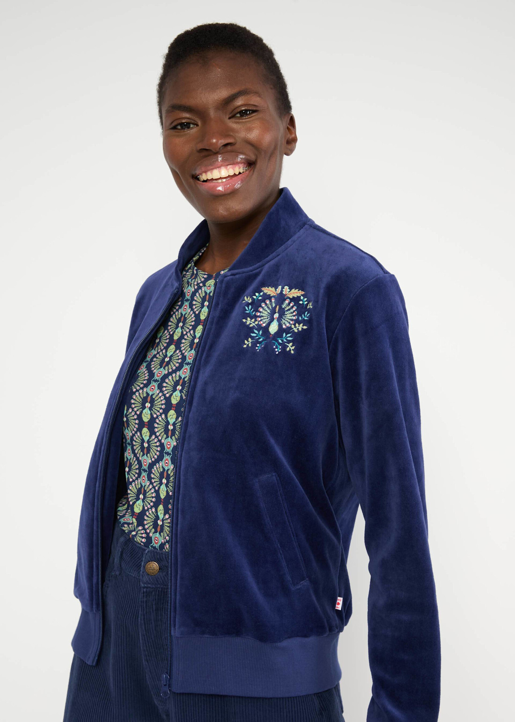Blutsgeschwister Blouson Velvet Harmony Bomber - indigo depths blue