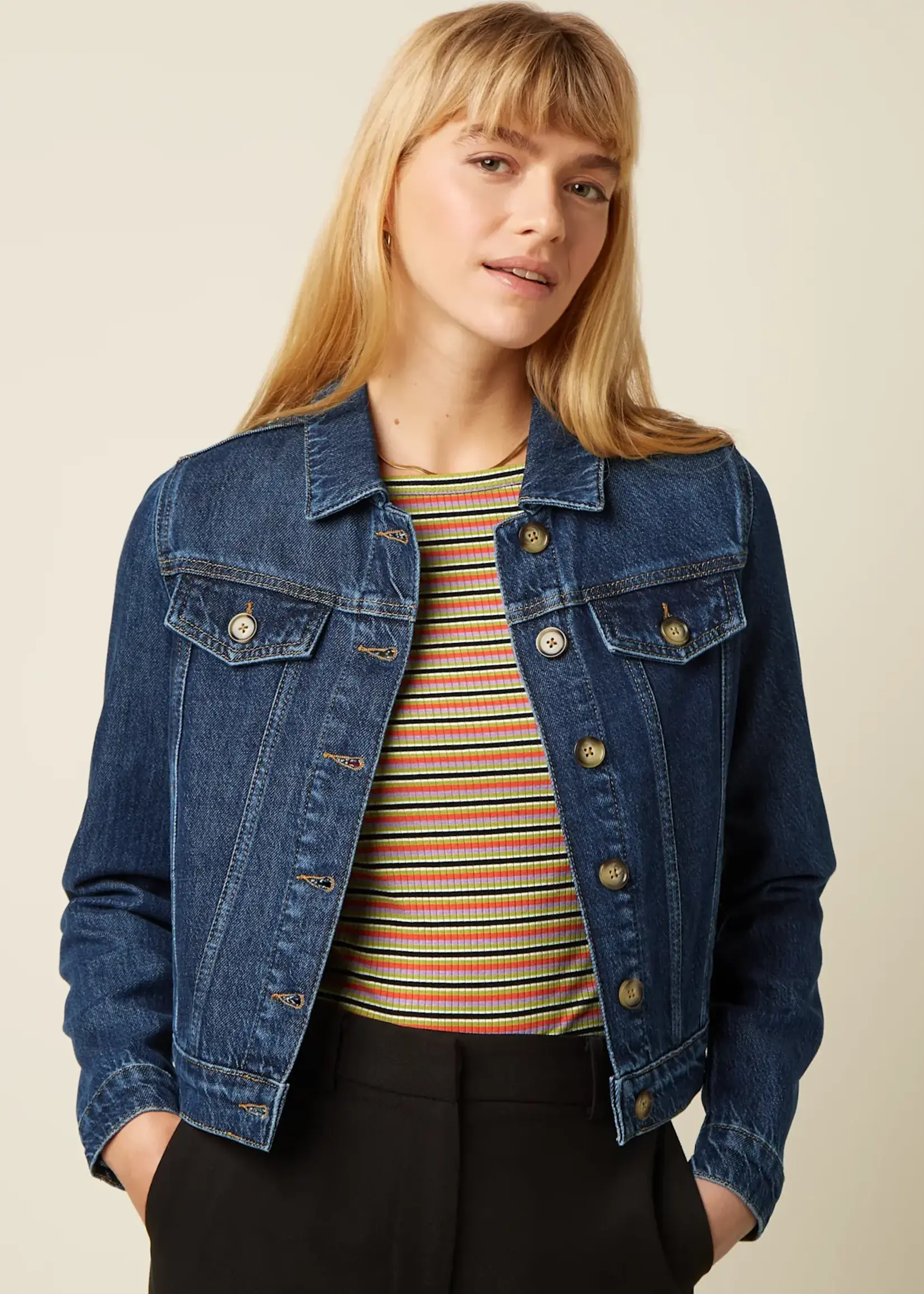 King Louie Jacke - Janey Cropped Playa Denim - Blue Tint