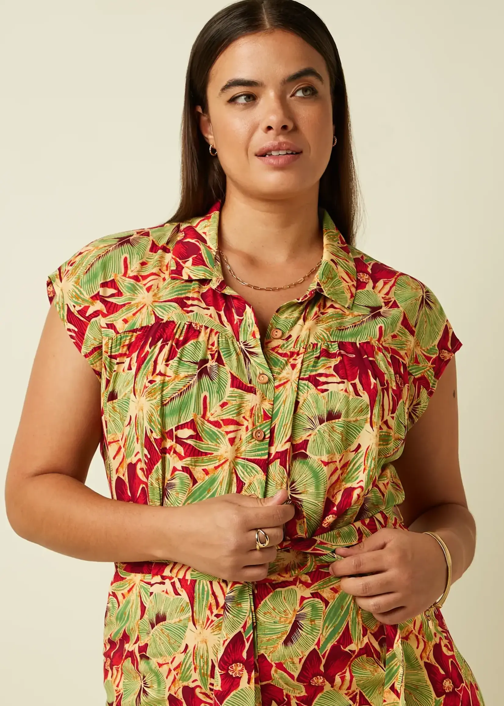 King Louie Amy Jumpsuit Rico - Fire Red