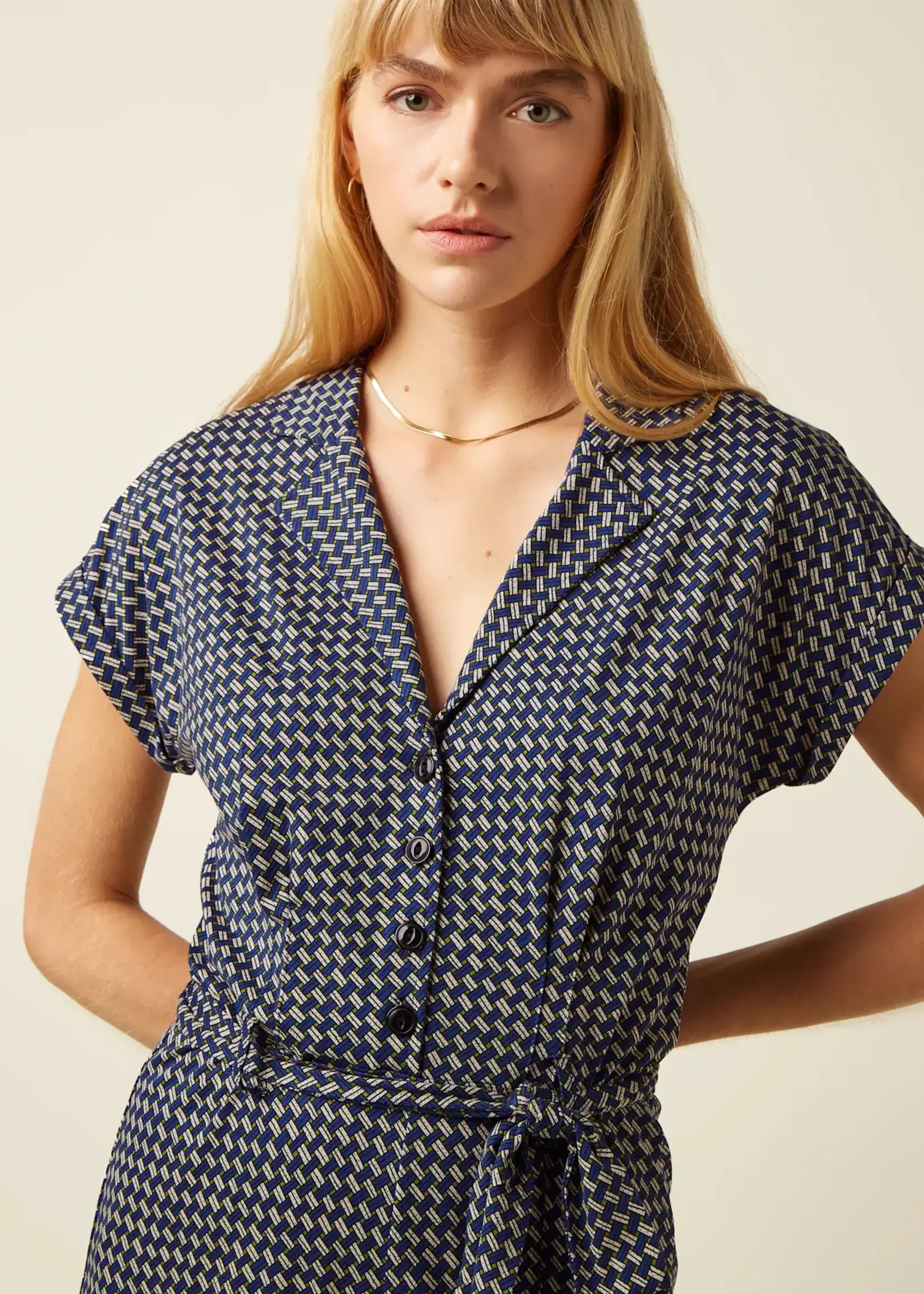 King Louie Darcy Jumpsuit Blizzy - Mazarine