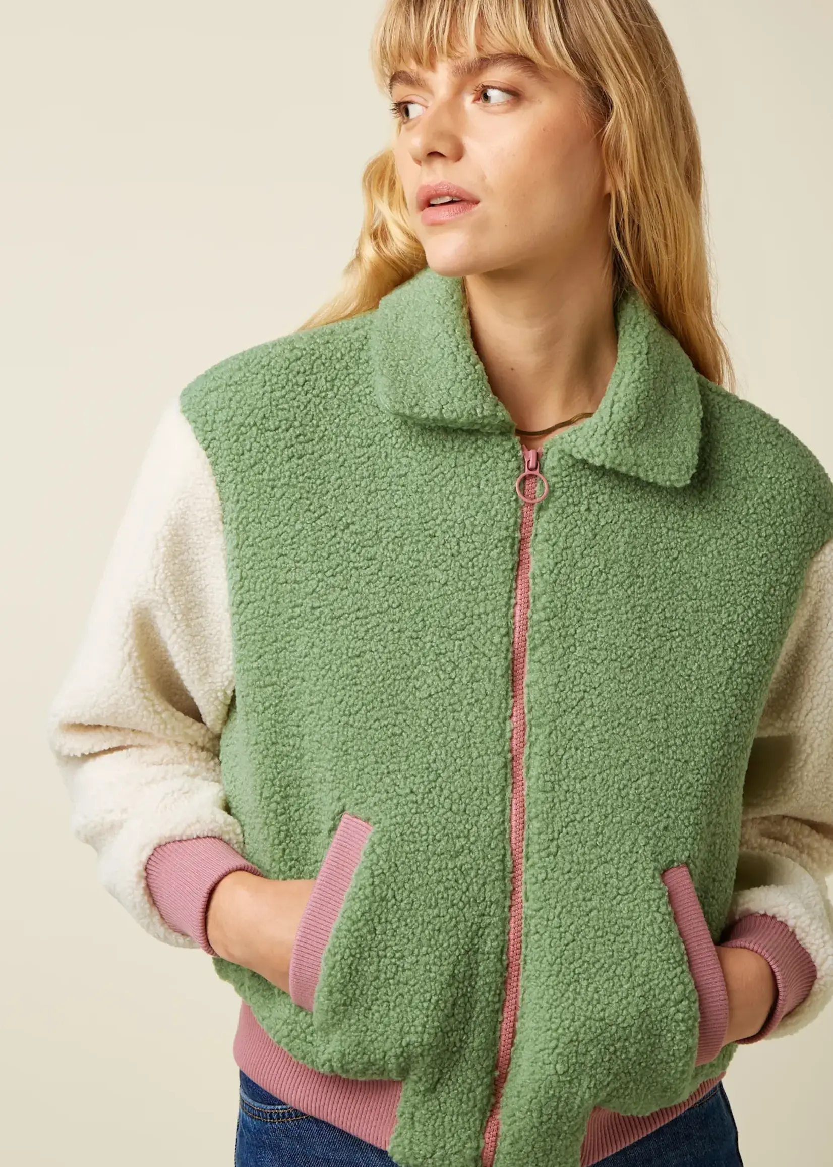 King Louie Jacke - Fay Jacket Teddy - Shade Green