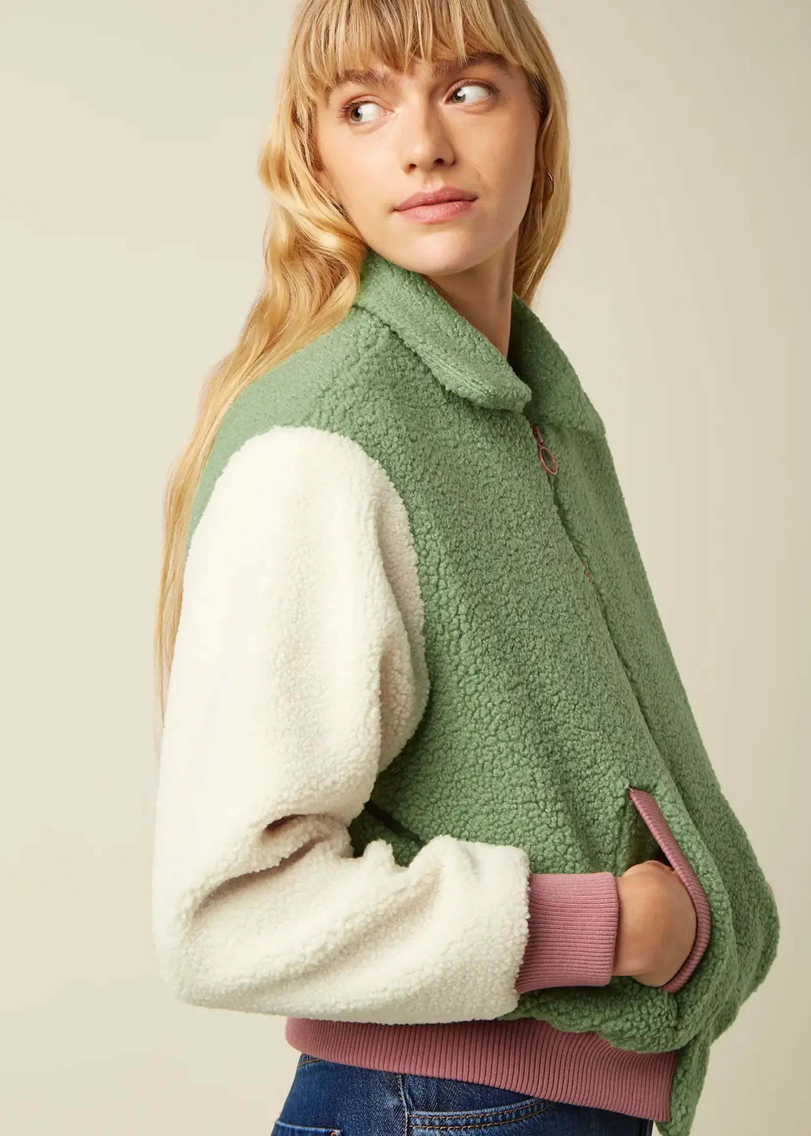 King Louie Jacke - Fay Jacket Teddy - Shade Green