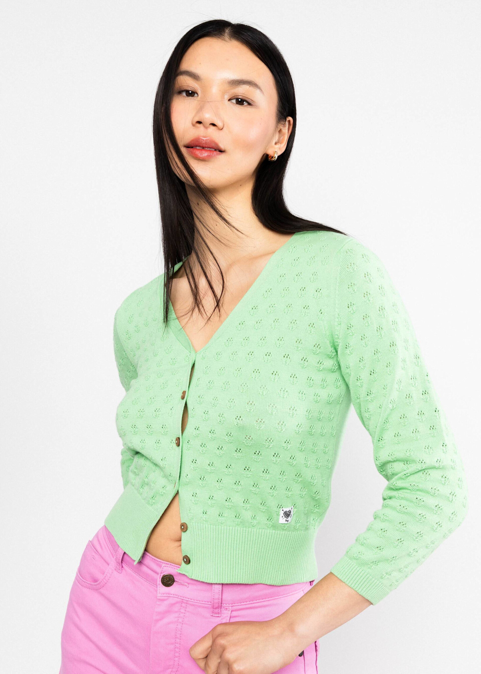 Blutsgeschwister Cardigan Sweet Petite - bright leave knit