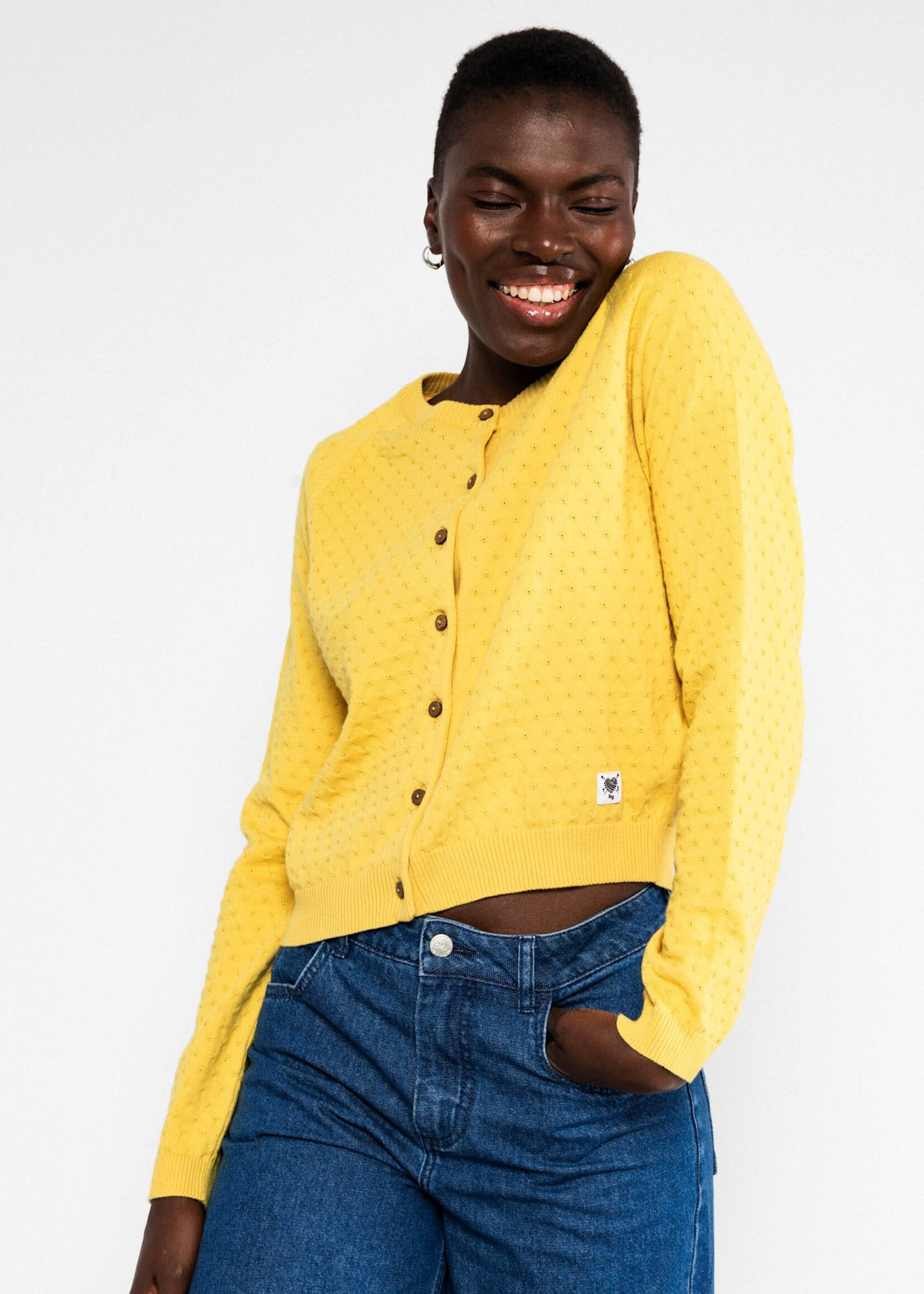 Blutsgeschwister Cardigan Sweet Knit - yellow citrus knit