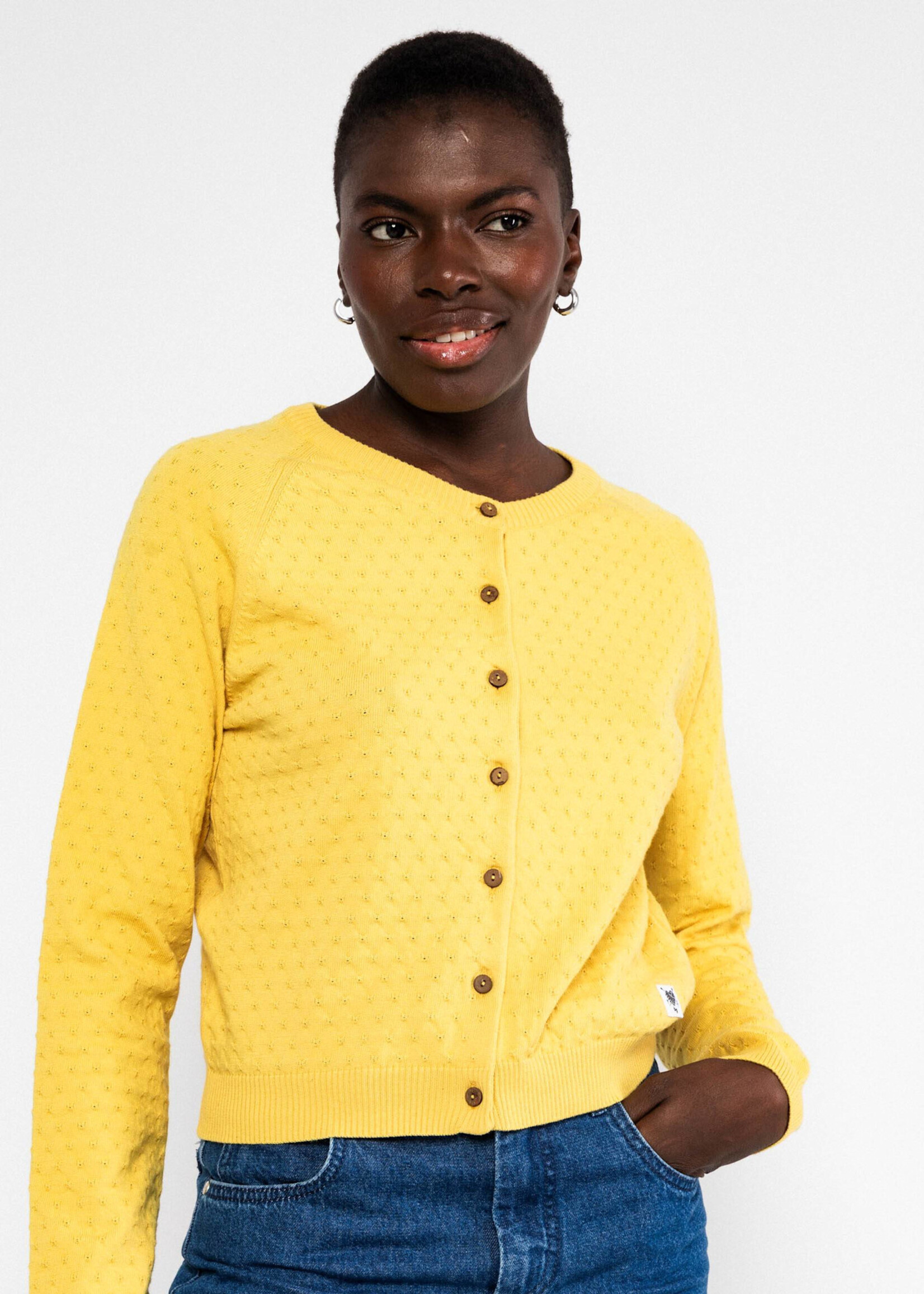 Blutsgeschwister Cardigan Sweet Knit - yellow citrus knit
