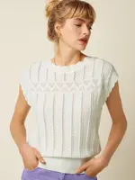 King Louie Liora Top Rocky Ajour - White