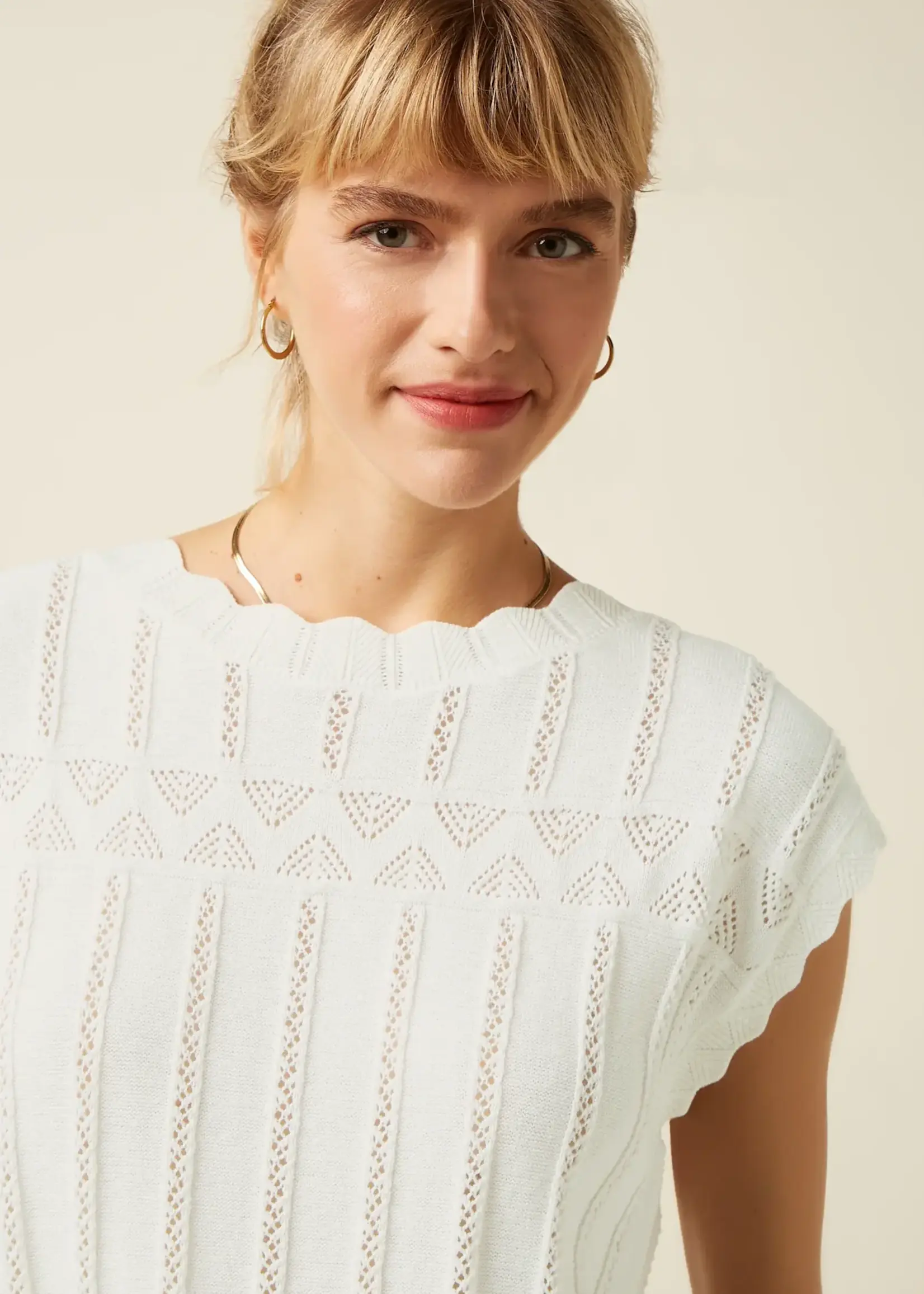 King Louie Liora Top Rocky Ajour - White