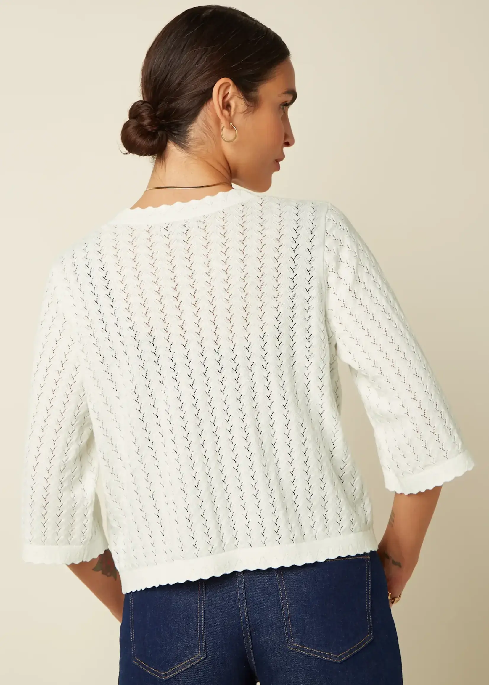 King Louie Emily Cardi Rocky Ajour - White