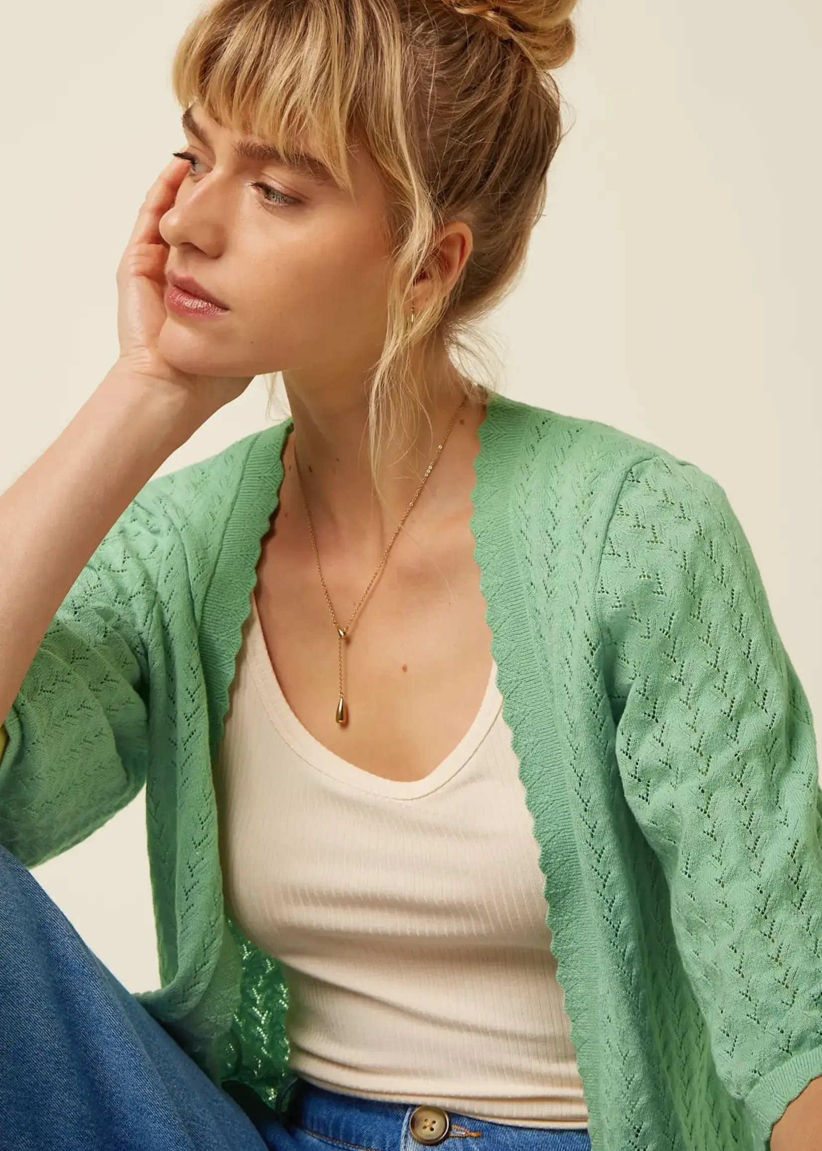 King Louie Emily Cardi Rocky Ajour - Minty Meadow