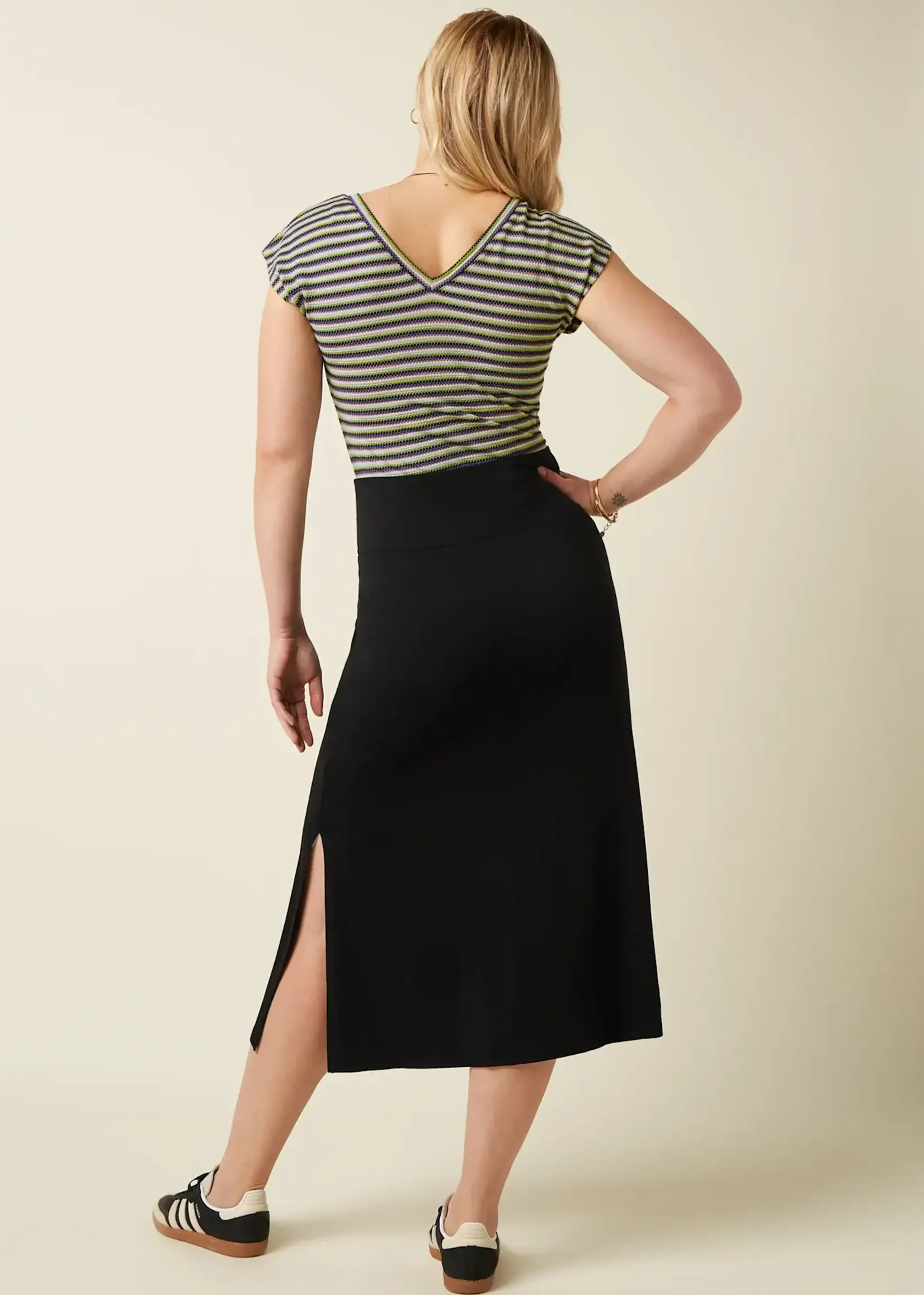 King Louie Rock - Border Midi Skirt Silva - Black