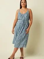 King Louie Kleid - Lara Midi Dress Azores - Beacon Blue
