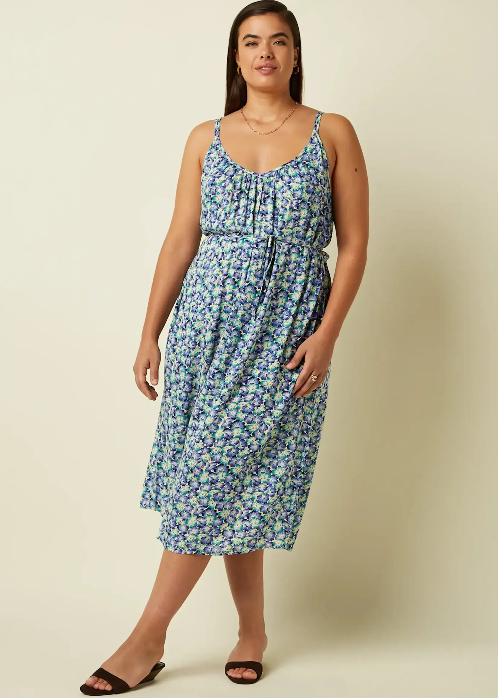 King Louie Kleid - Lara Midi Dress Azores - Beacon Blue