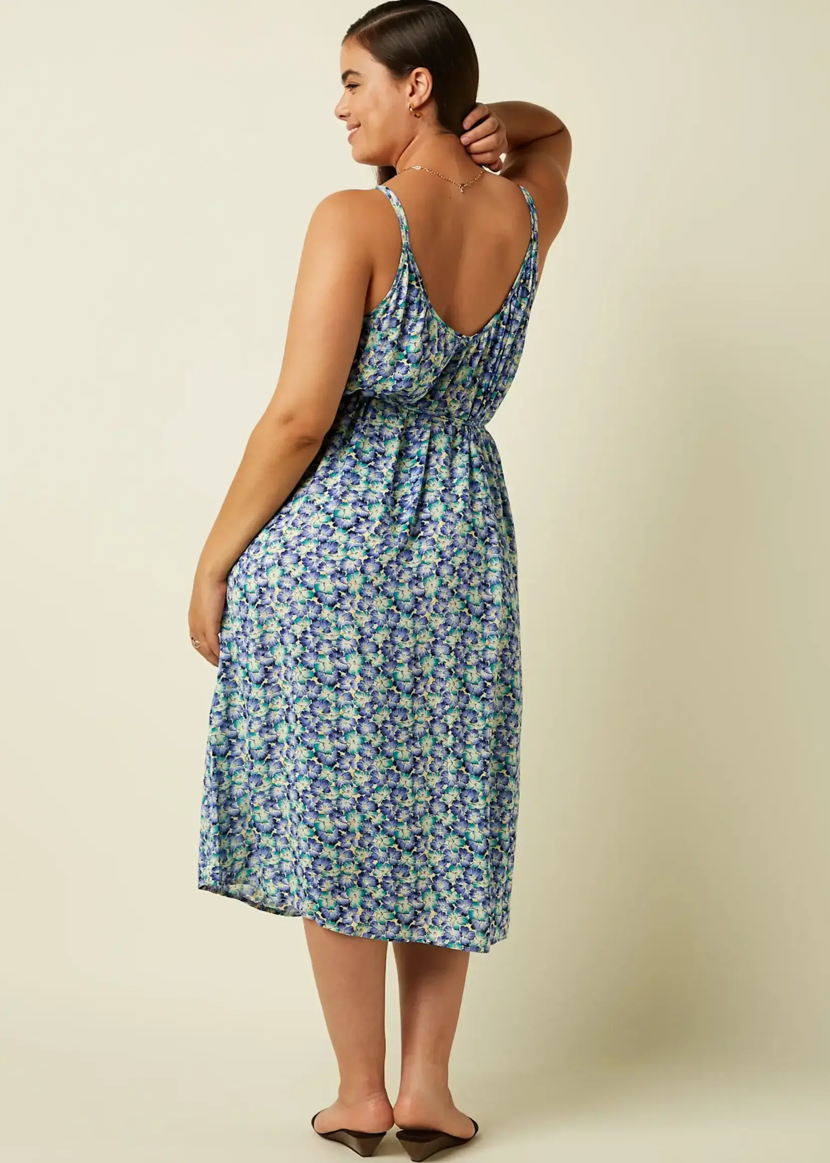 King Louie Kleid - Lara Midi Dress Azores - Beacon Blue