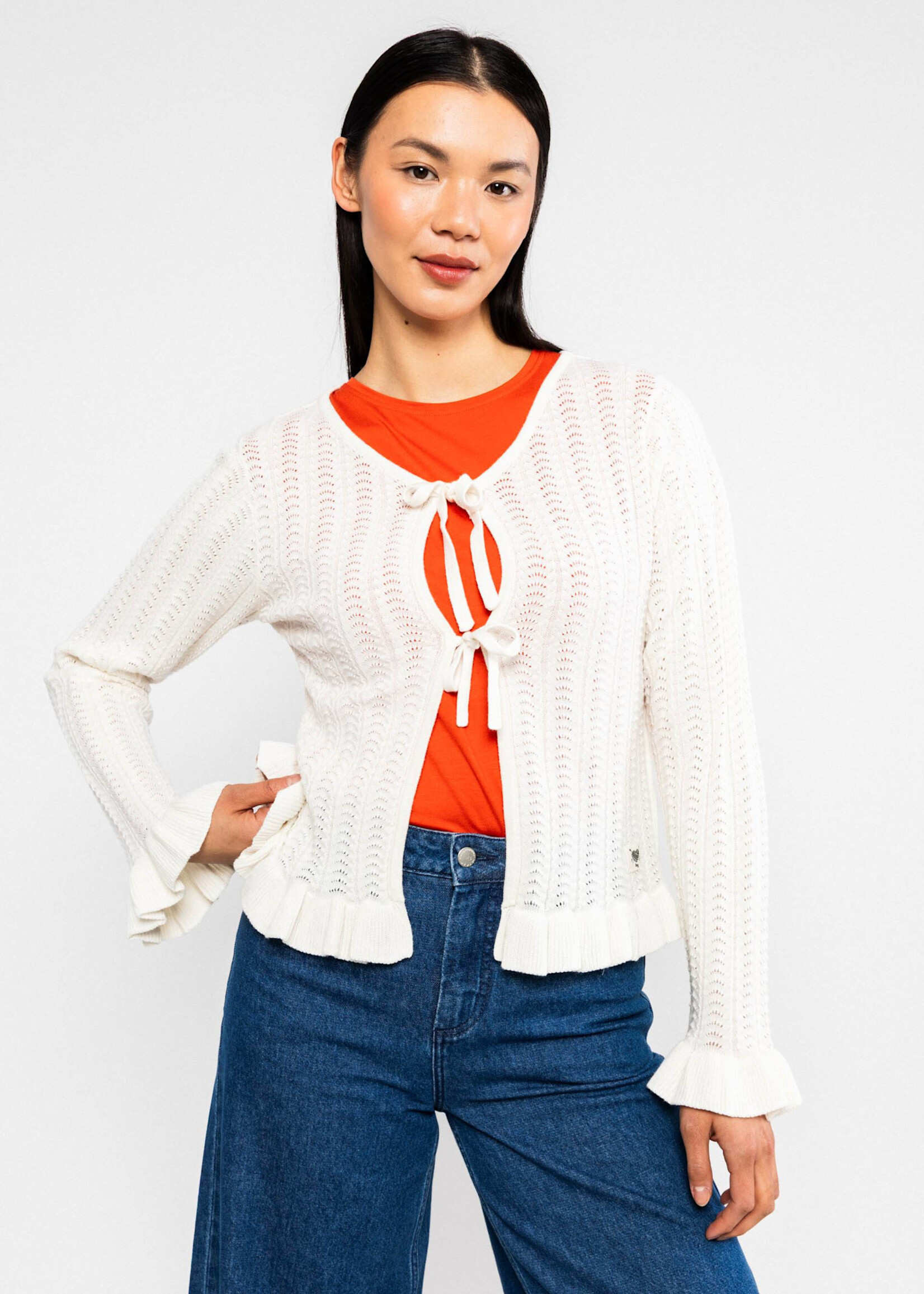 Blutsgeschwister Sommer Cardigan Marie-Antoinette - dreamy white knit