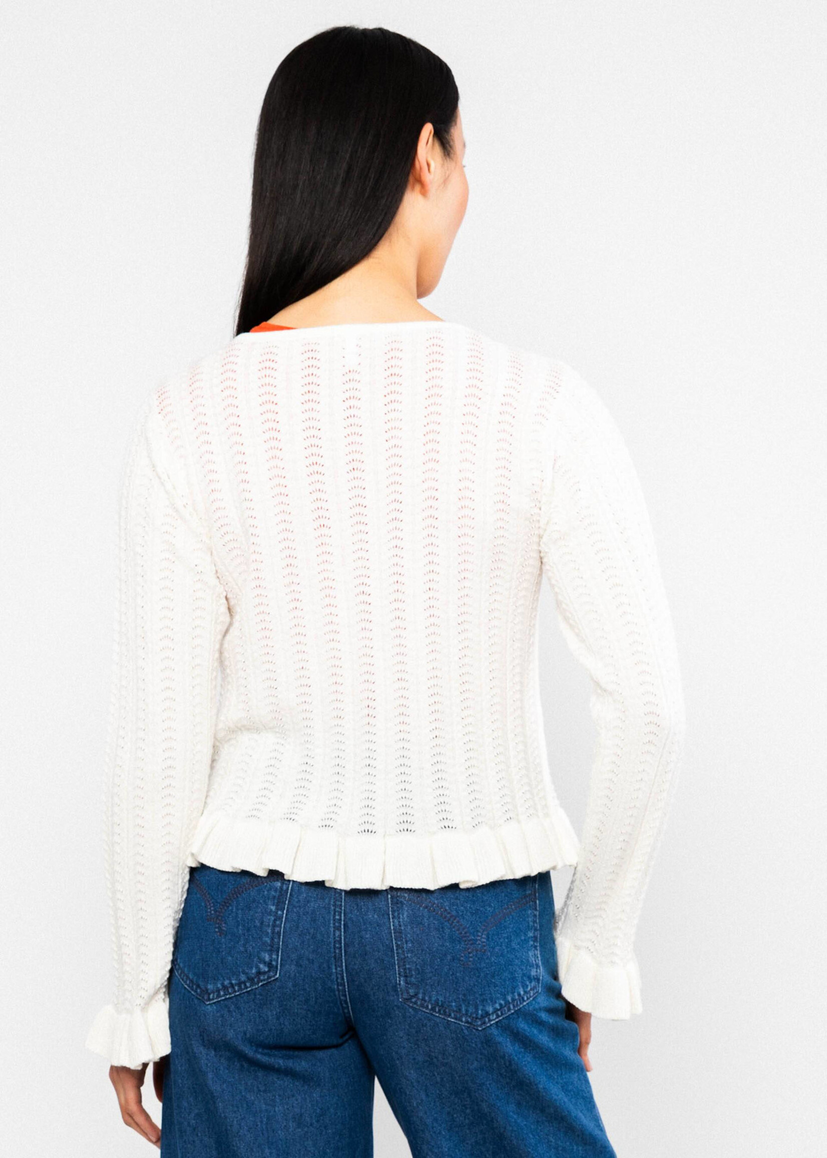 Blutsgeschwister Sommer Cardigan Marie-Antoinette - dreamy white knit