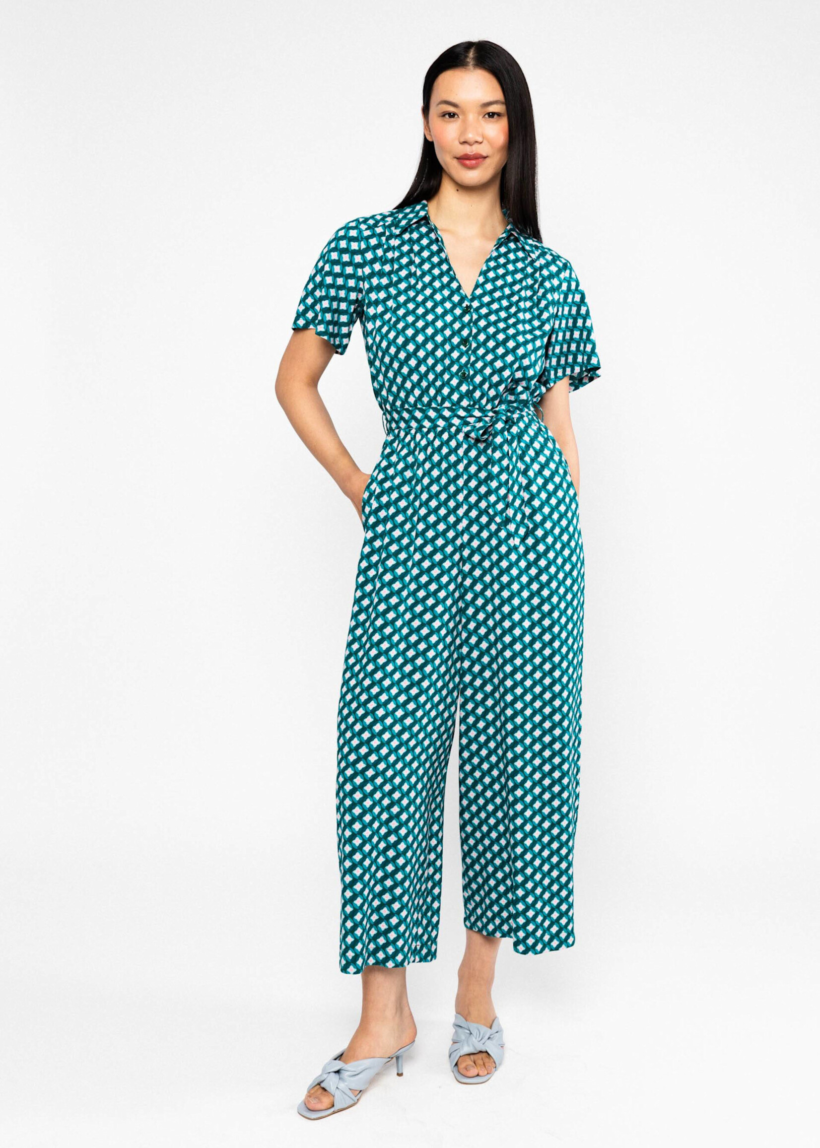 Blutsgeschwister Jumpsuit Charming Steps - emerald spring night