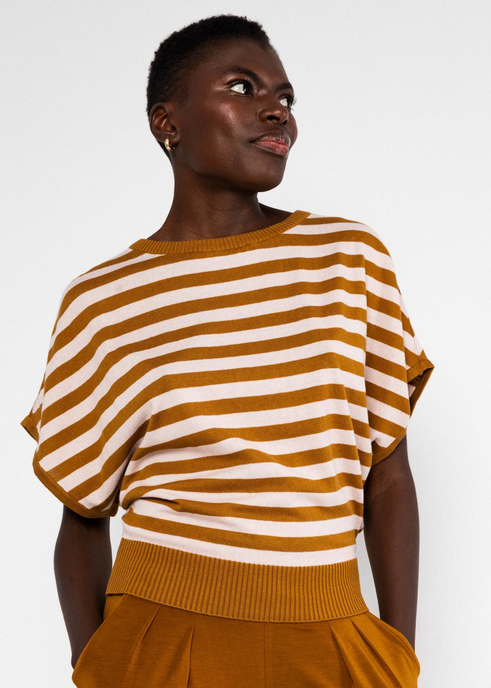 Blutsgeschwister Strickoberteil Picnic Friend - chic knit stripe brown