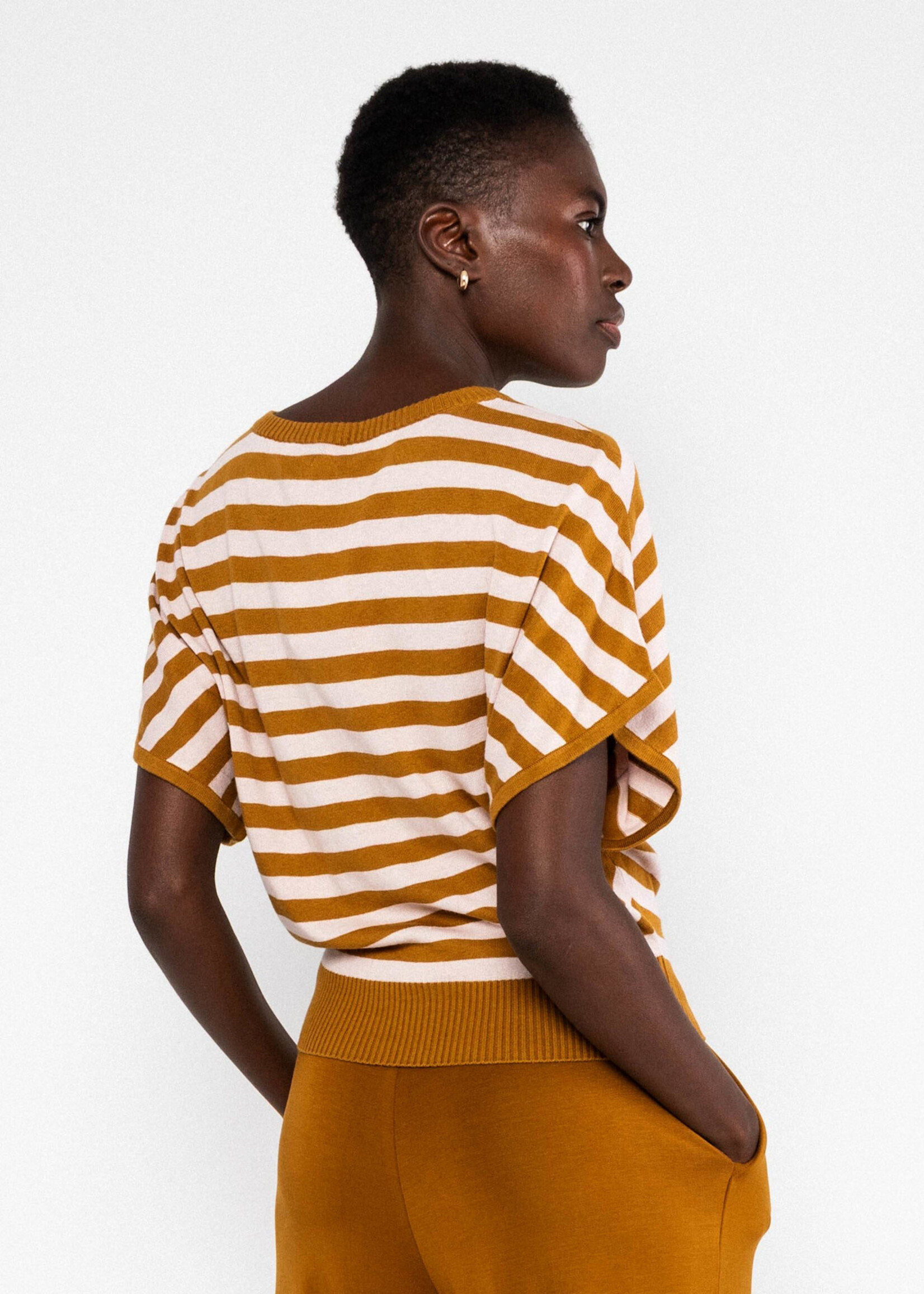 Blutsgeschwister Strickoberteil Picnic Friend - chic knit stripe brown