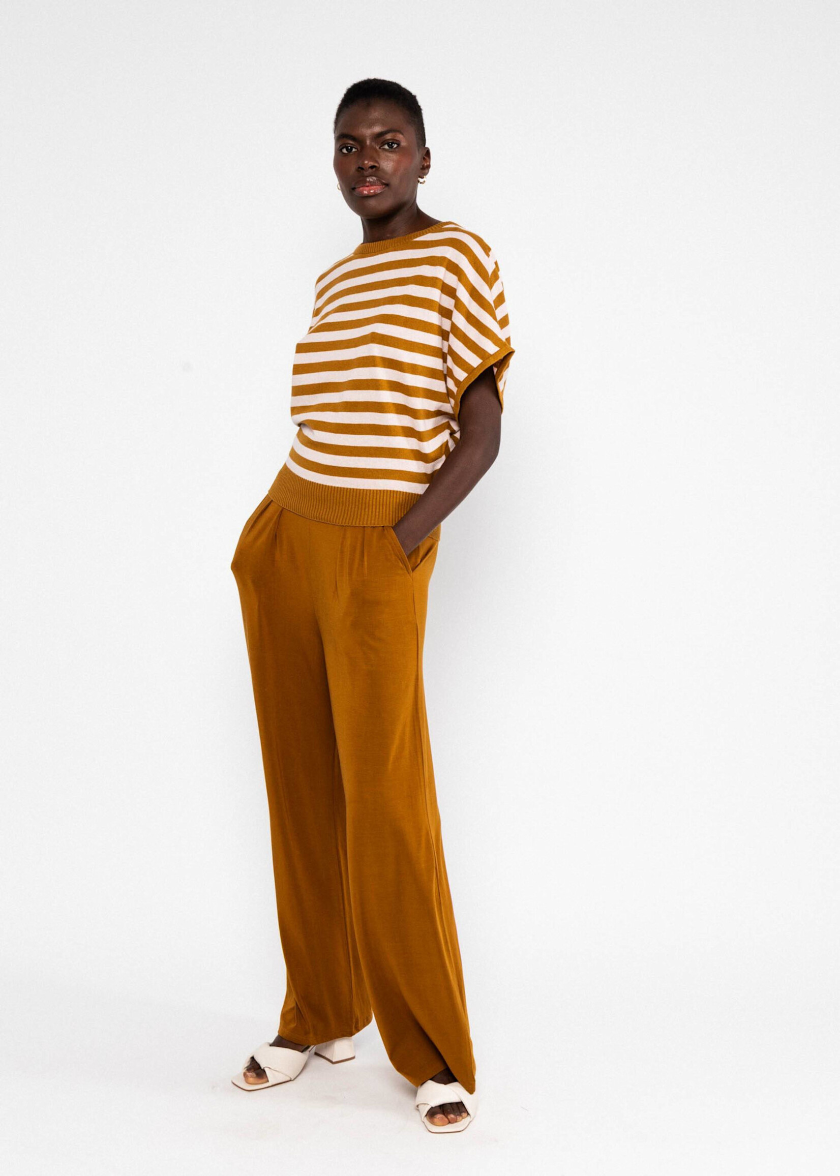 Blutsgeschwister Strickoberteil Picnic Friend - chic knit stripe brown