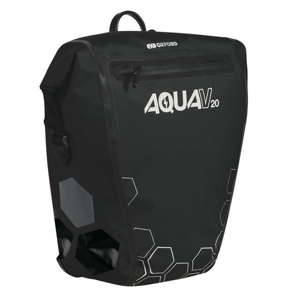 Oxford  Aqua V 20 Litres Single Waterproof Cycling Pannier Bag, Black