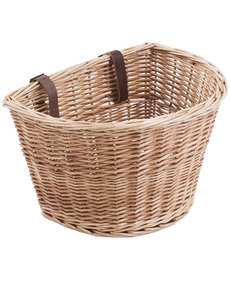 M Part Mpart D Shaped Wicker Basket With Leather Straps