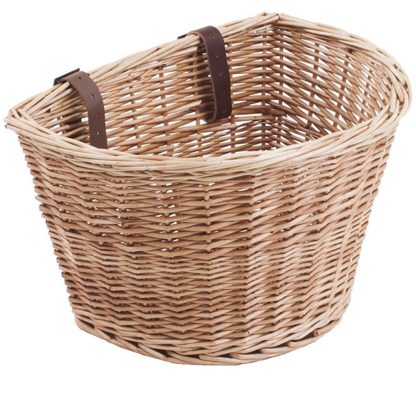 M Part Mpart D Shaped Wicker Basket With Leather Straps