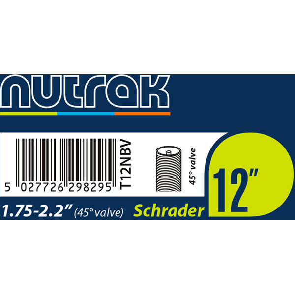 Nutrak Inner Tube 12 x 1.75 - 2.125 Schrader, 45 Degree Bent Valve, (tube12)