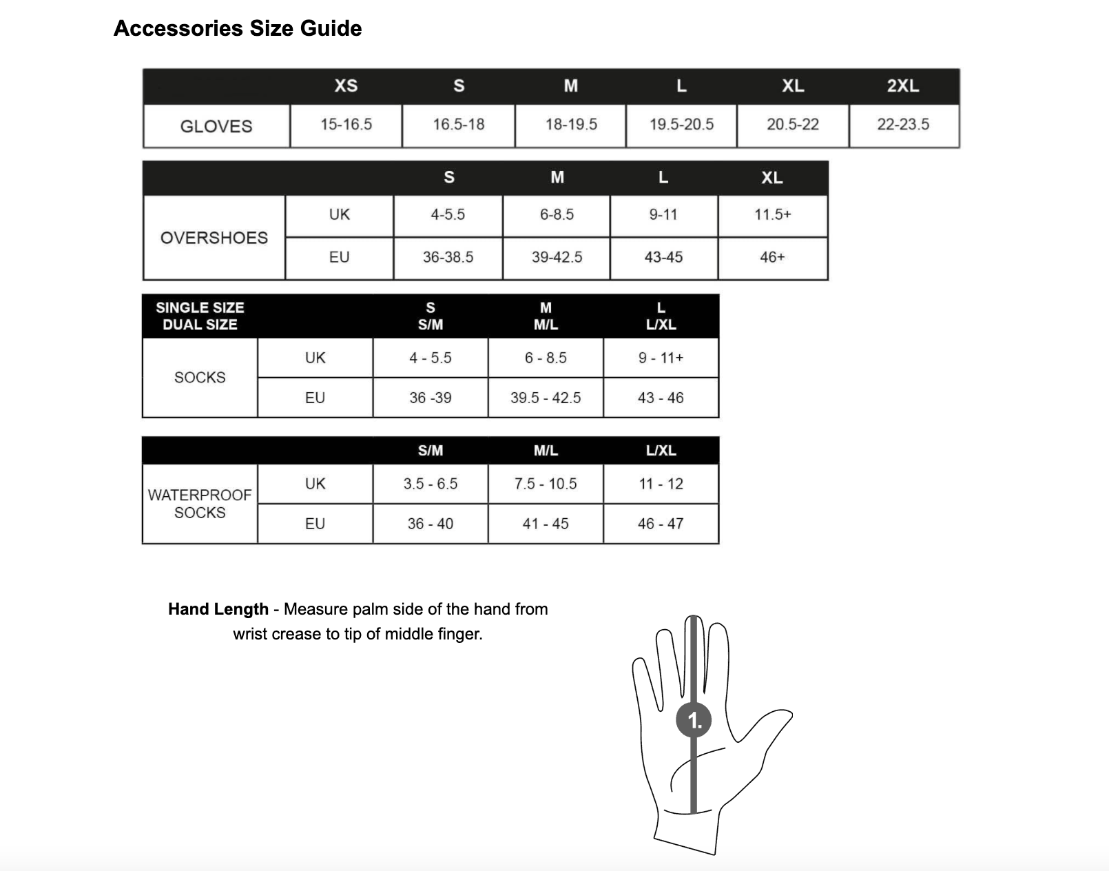 Altura size guide