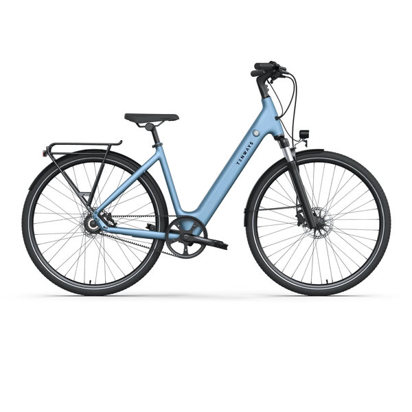 Tenways Bikes Tenways CGO 800S Single Speed Electric City Bike with Carbon Belt Drive System (Step-through)