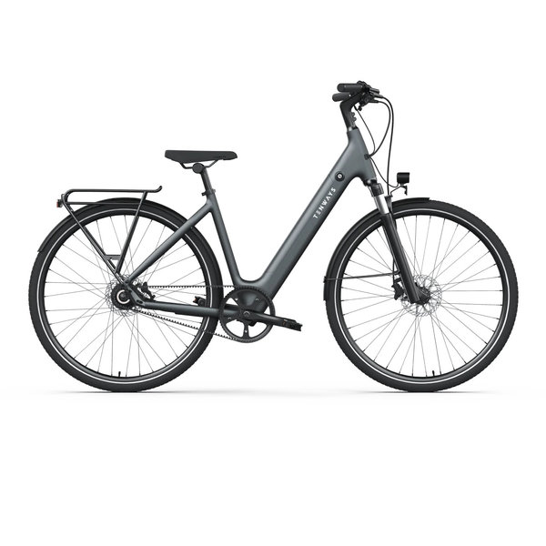 Tenways Bikes Tenways CGO 800S Single Speed Electric City Bike with Carbon Belt Drive System (Step-through)