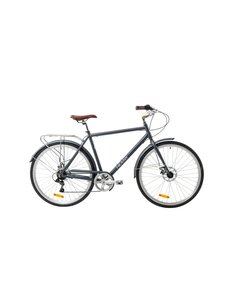  Hiland Gents City Bike Grey 55cm Large with Mudguards, Rear Carrier and Kickstand