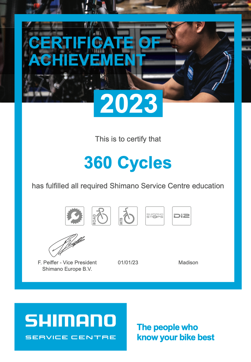 360 Cycles Shimano Certified Workshop Customer Service Driven