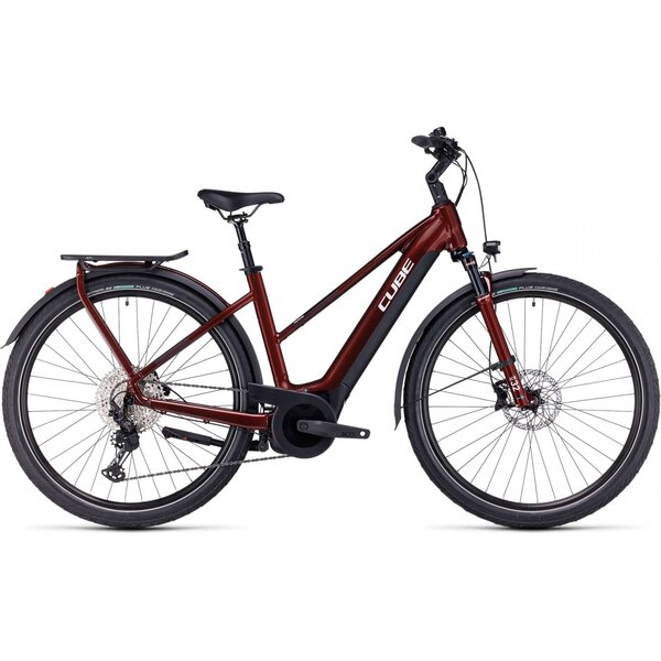 Cube  Touring Hybrid Shimano XT EXC Step Through Electric Bike 625 Red/White