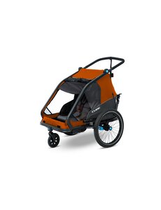 Cube Cube Kids Trailer Double  CMPT X ActionTeam Grey/Orange | Suitable for two kids