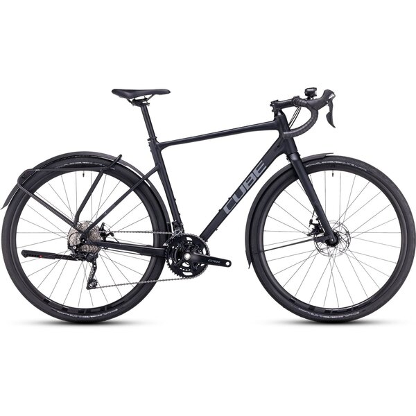 Cube  Nuroad Pro FE Metalblack/Grey with Mudguards and Carrier
