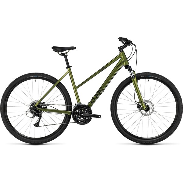 Cube Nature Step Through Hybrid Bike Shinymoss Green/Black