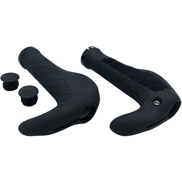 M Part Mpart Ergo Comfort Locking Grips With Bar-End Black