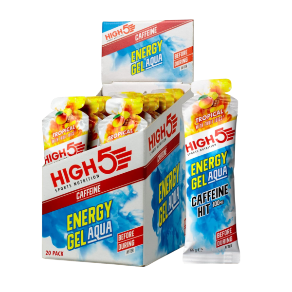 High 5 Energy Gel Aqua Caffeine 30mg (Box of 20 x 66g Sachets)