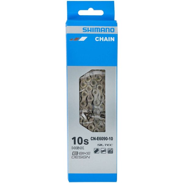 Shimano Cn E6090 E Bike Chain 10 Speed Rear Front Single 138L Sil Tec Silver 10 Speed 360 Cycles