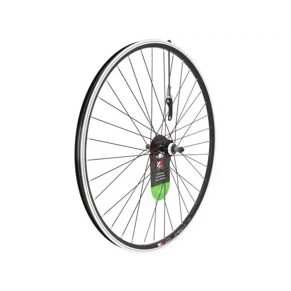 Rear Wheel 700c Screw-On Hub QR 9mm Axle Hybrid Black Double-Wall