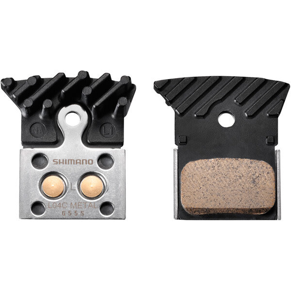 Shimano Shimano L04C Disc Brake Pads with Cooling Fins (Metal Sintered, Alloy Backed)