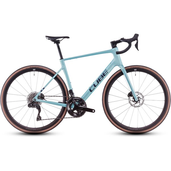 Cube Attain C:62 SLX Carbon Road Bike Blue Lagoon/ Black 105 Di2 2025