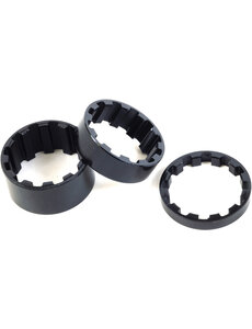 M Part M:Part Headset Spacers Splined Alloy 1-1/8 inch 10 mm Black Box of 30 *WORKSHOP*