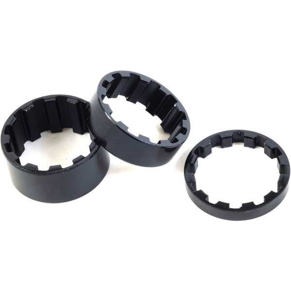 M Part M:Part Headset Spacers Splined Alloy 1-1/8 inch 10 mm Black Box of 30 *WORKSHOP*