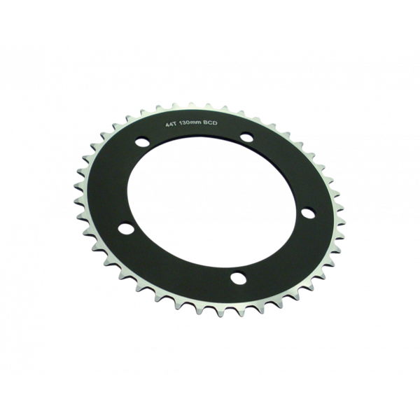Track Chainring 130 BCD / 44T / Black/Silver