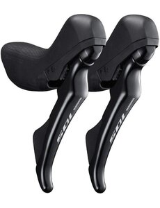 Shimano ST-R7000 105 double mechanical 11-speed STI levers, pair, black Black Pair