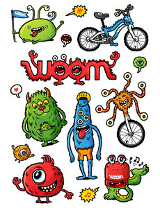 Woom Monster stickers sheet - 150 x 210 mm
